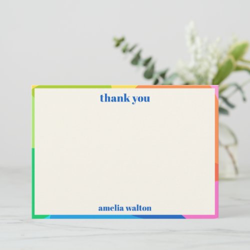 Colorful Abstract Rainbow Custom Graduation Party Thank You Card