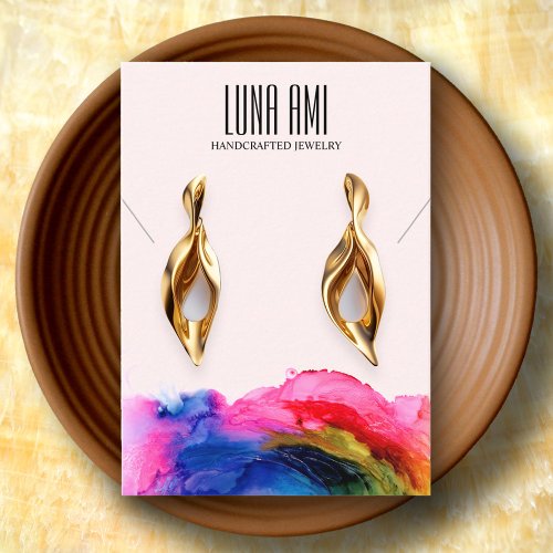 Colorful Abstract Rainbow Jewelry Earring Display Business Card
