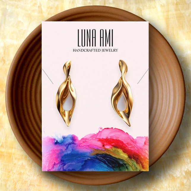 Colorful Abstract Rainbow Jewelry Earring Display Business Card (Creator Uploaded)