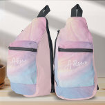 Colorful Abstract Rainbow Pattern, Purple Pink Sling Bag<br><div class="desc">Discover the vibrant charm of this pretty Colorful Pastel Abstract Rainbow Pattern Pink Sling Bag, a delightful accessory that brings a splash of color to every outfit. Designed with a girly rainbow abstract pattern in soothing pastel shades, this bag is the perfect companion for dance classes, gym sessions, travel adventures,...</div>
