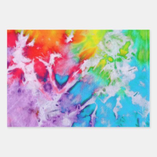 Colorful Abstract Rainbow Watercolor Cool Tie Dye Wrapping Paper Sheets