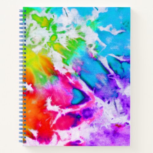 Colorful Abstract Rainbow Watercolor Paint Tie Dye Notebook