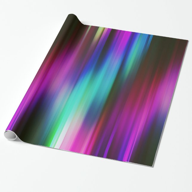 Colorful Abstract Rays Wrapping Paper (Unrolled)