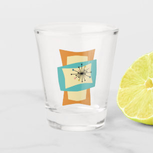 Colorful Abstract Rectangles Mid Century Modern Shot Glass