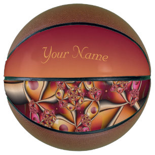 Colorful Abstract Red Orange Fantasy Fractal Art Basketball