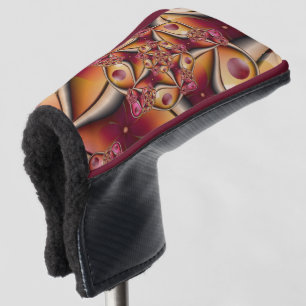 Colorful Abstract Red Orange Fantasy Fractal Art Golf Head Cover