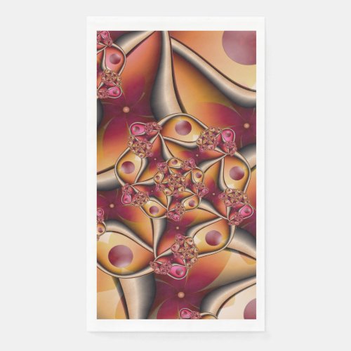 Colorful Abstract Red Orange Fantasy Fractal Art Paper Guest Towels