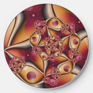Colorful Abstract Red Orange Fantasy Fractal Art Wireless Charger