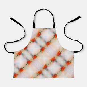 Colorful Abstract Red Pepper Peach Pink Stripes Apron