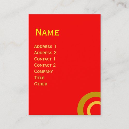 COLORFUL ABSTRACT RED YELLOW CIRCLES BUSINESS CARD