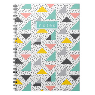 Colorful Abstract Retro 90's Shape Pattern Notebook