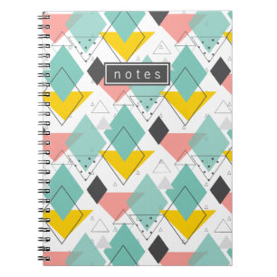 Colorful Abstract Retro 90's Shape Pattern Notebook