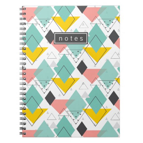 Colorful Abstract Retro 90s Shape Pattern Notebook