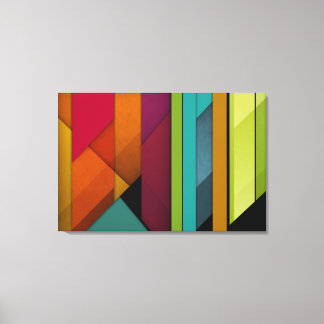 colorful abstract retro art linear geometric canvas print