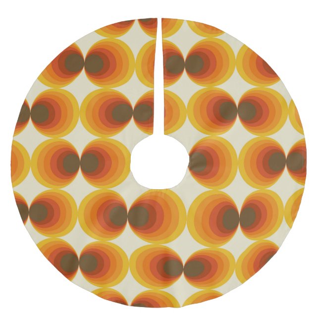Colorful Abstract Retro Geometric Pattern Brushed Polyester Tree Skirt (Front)