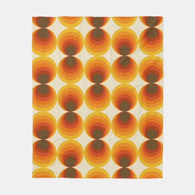 Colorful Abstract Retro Geometric Pattern Fleece Blanket (Front)