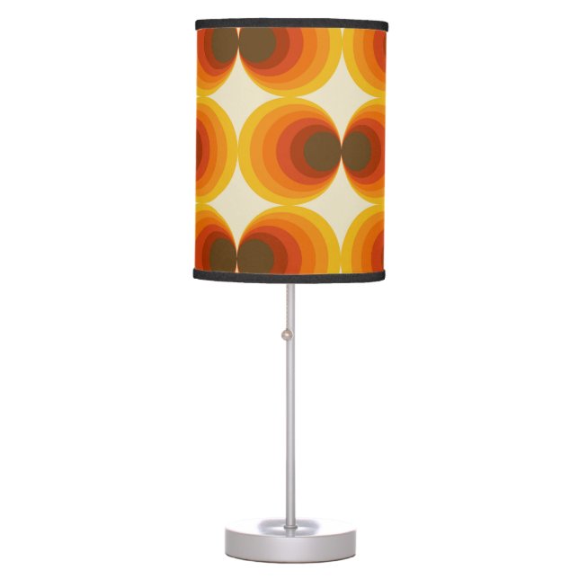 Colorful Abstract Retro Geometric Pattern Table Lamp (Front)