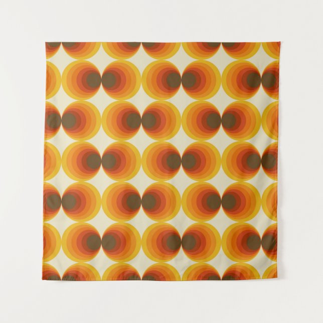 Colorful Abstract Retro Geometric Pattern Tapestry (Front)