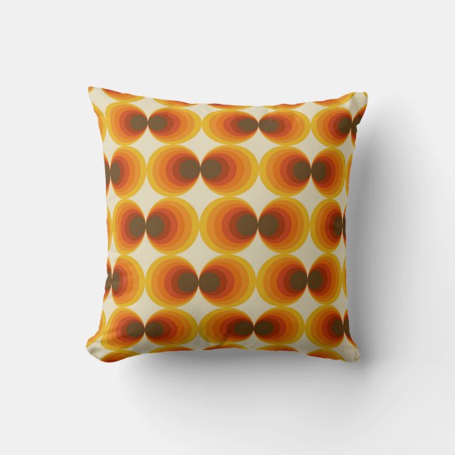 Colorful Abstract Retro Geometric Pattern Throw Pillow (Front)