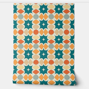 Colorful Abstract Retro Geometric Pattern Wallpaper