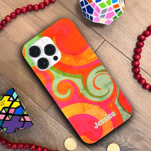 Colorful Abstract Retro Modern Name Inspirivity Case_Mate iPhone 14 Pro Max Case