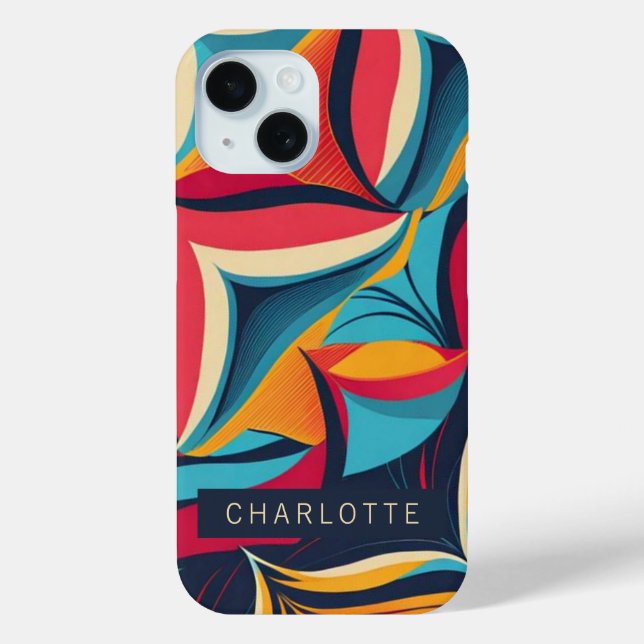 Colorful Abstract Retro Pattern Personalized Case-Mate iPhone Case (Back)