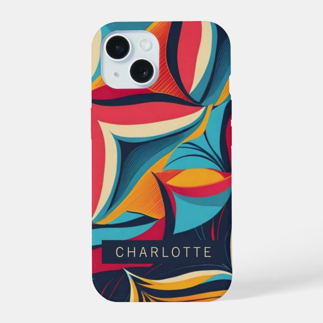 Colorful Abstract Retro Pattern Personalized Iphone Case (Back)