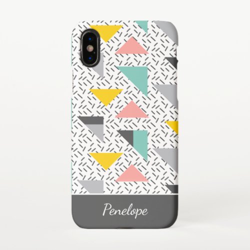 Colorful Abstract Retro Shapes 90s Pattern iPhone XS Case