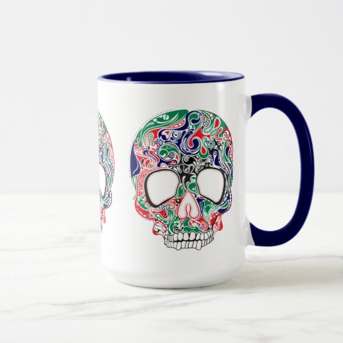Colorful Abstract Retro Sugar Skull Mug
