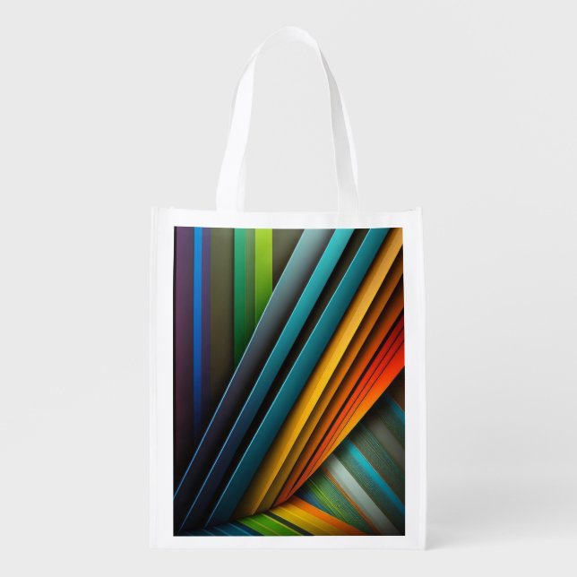 Colorful Abstract Reusable Grocery Bag (Front)
