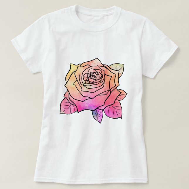 Colorful Abstract Rose T-Shirt (Design Front)