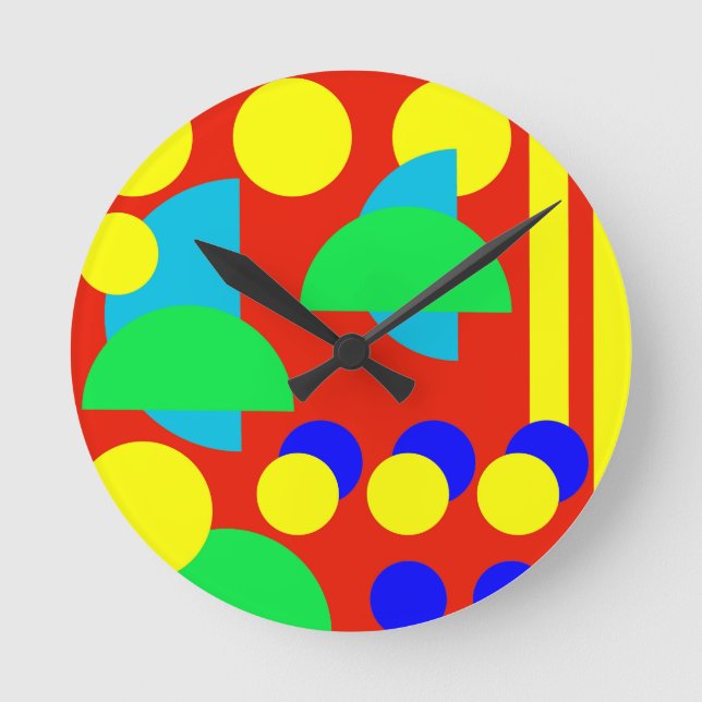 Colorful abstract round clock (Front)