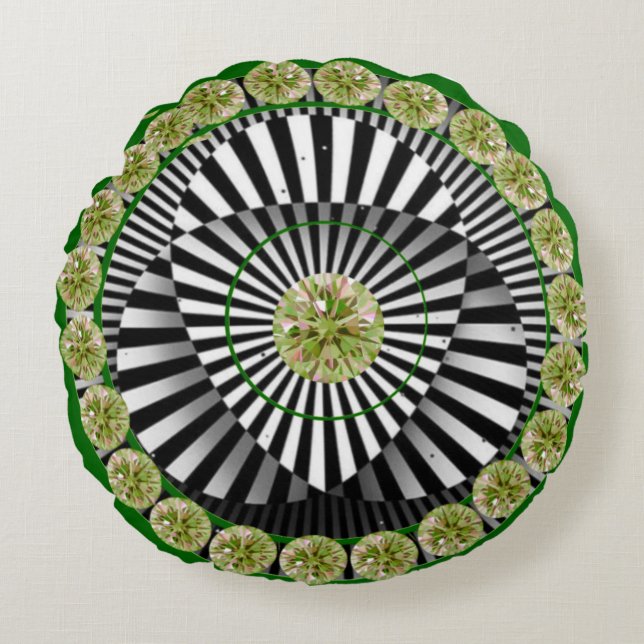 Colorful Abstract Round Throw Pillow (Front)