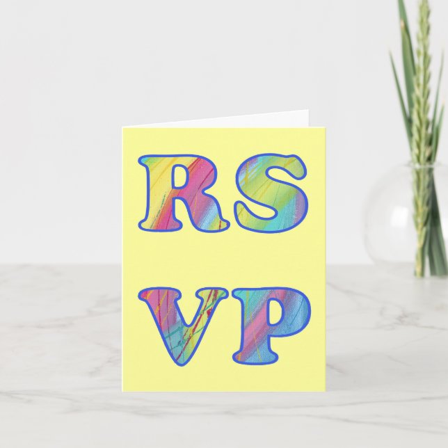Colorful Abstract RSVP Note Cards (Front)