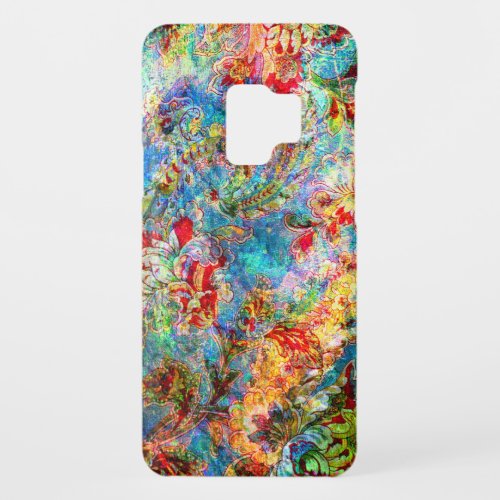 Colorful Abstract Rustic Floral Collage Case_Mate Samsung Galaxy S9 Case