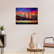 Colorful Abstract San Francisco Skyline Poster