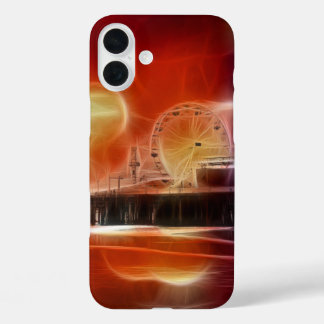 Colorful abstract Santa Monica Pier iPhone 16 Plus Case