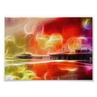 Colorful abstract Santa Monica Pier Photo Print