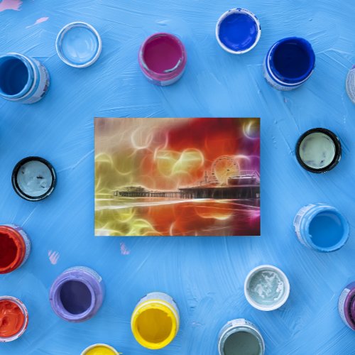 Colorful abstract Santa Monica Pier Photo Print
