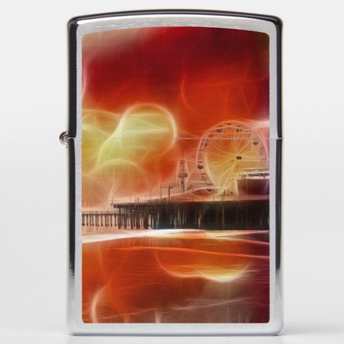 Colorful abstract Santa Monica Pier Zippo Lighter