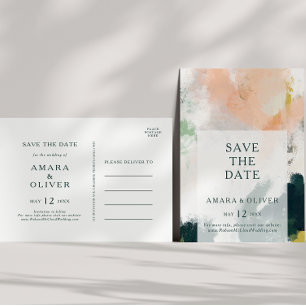 Colorful Abstract Save The Date Postcard
