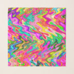 Colorful Abstract Scarf Hot Pink Yellow Lime Turqu<br><div class="desc">Soft chiffon fabric scarf in a 36” x 36” square. Beautiful,  colorful abstract design by Trevor Star in hot pinks,  yellows,  lime greens and turquoise.  A great fashion statement and will brighten up any outfit. Sure to get compliments. Great gift item and one fir yourself.</div>