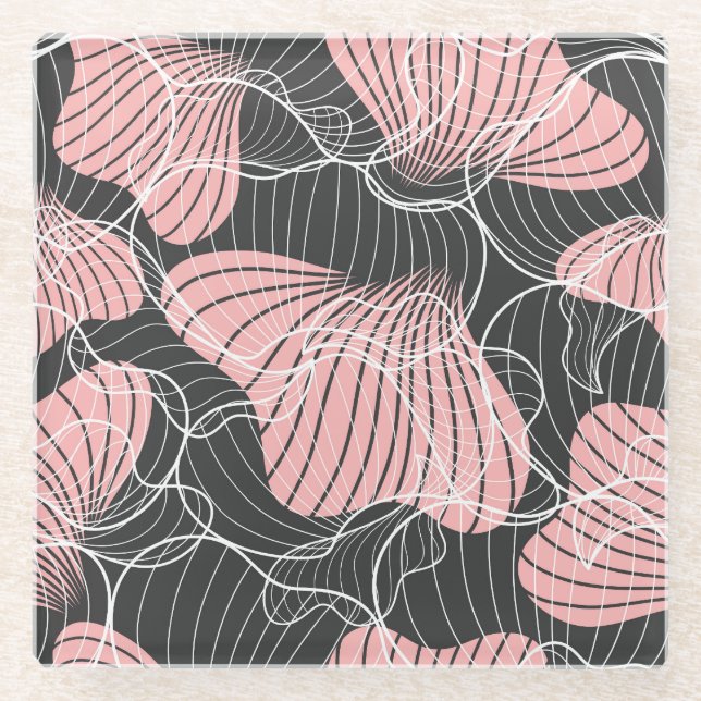 Colorful abstract, seamless artistic pattern. glass coaster (Front)