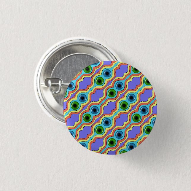 Colorful Abstract Seamless Hand Drawn Pattern  Button (Front & Back)