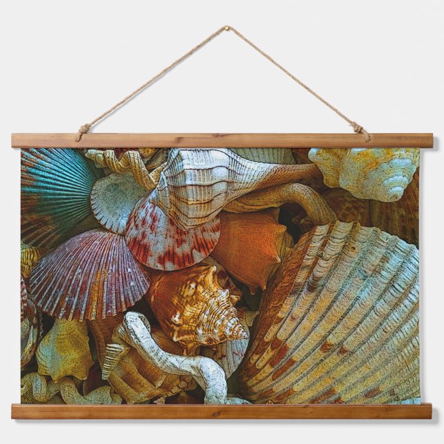 Colorful Abstract Seashells Hanging Tapestry (Front)