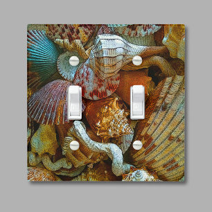 Colorful Abstract Seashells Pattern Light Switch Cover