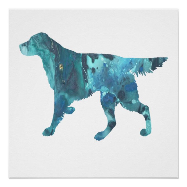 Colorful abstract Setter silhouette Poster (Front)