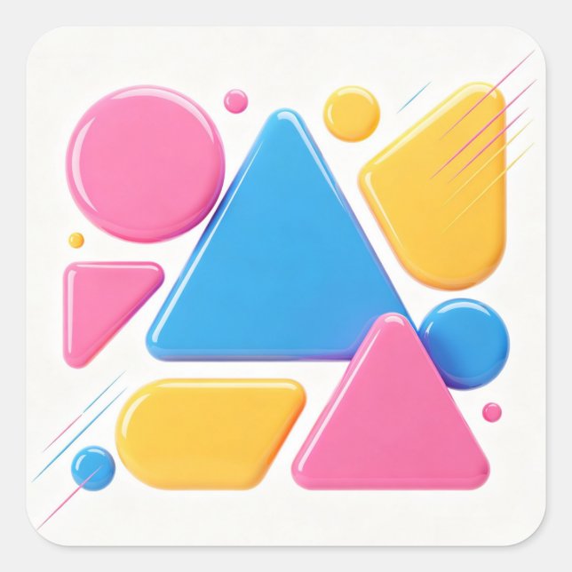 Colorful Abstract Shape Sticker (Front)