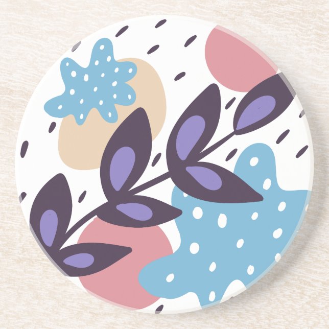 Colorful abstract shapes coaster (Front)