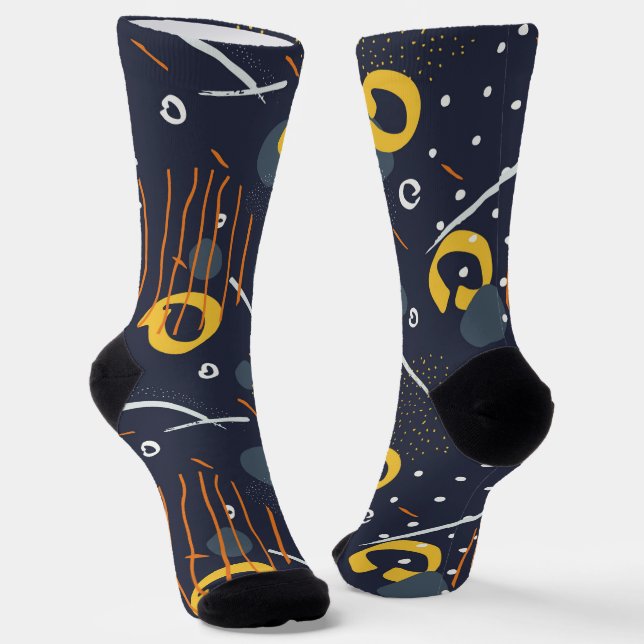 Colorful abstract shapes composition socks (Angled)